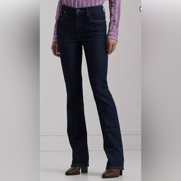 Lauren Ralph Lauren jeans size 10 dark wash bootcut‎ classic blue jeans 💙💙 - Picture 1 of 10